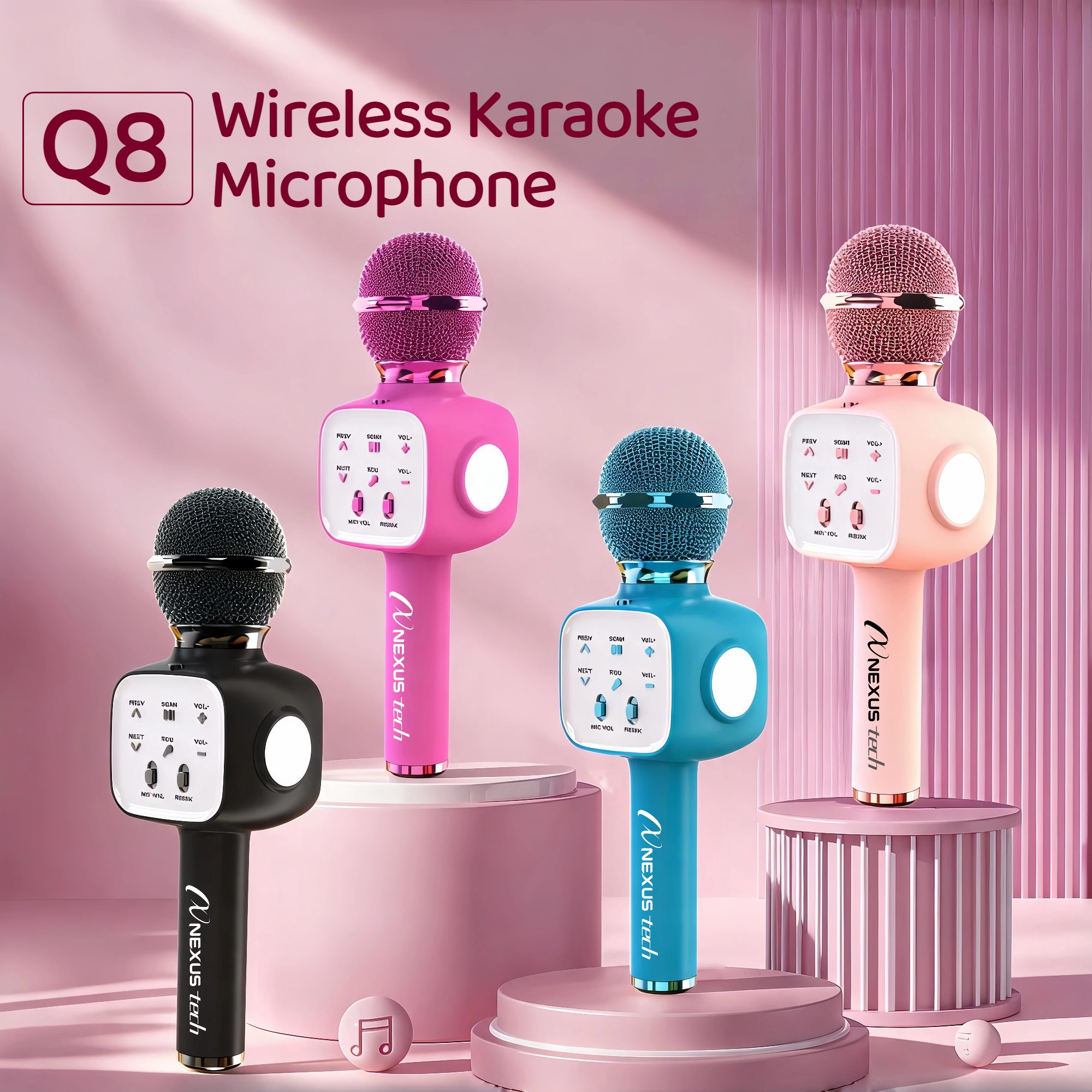 Shure Mic Sm58 - Wireless Bluetooth 5.2 Karaoke Microphone Portable