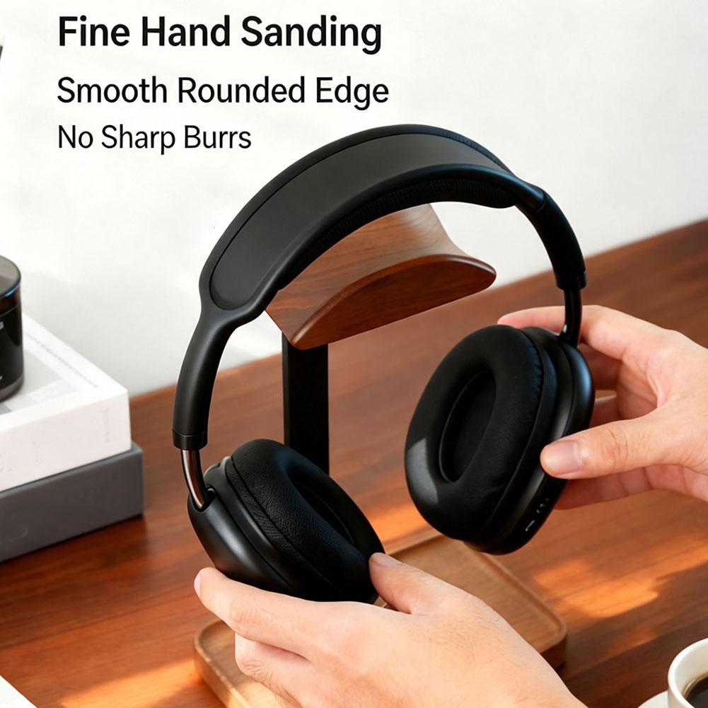 Headphone Stand Desk - Walnut Headphone Stand Stores Desktop Items