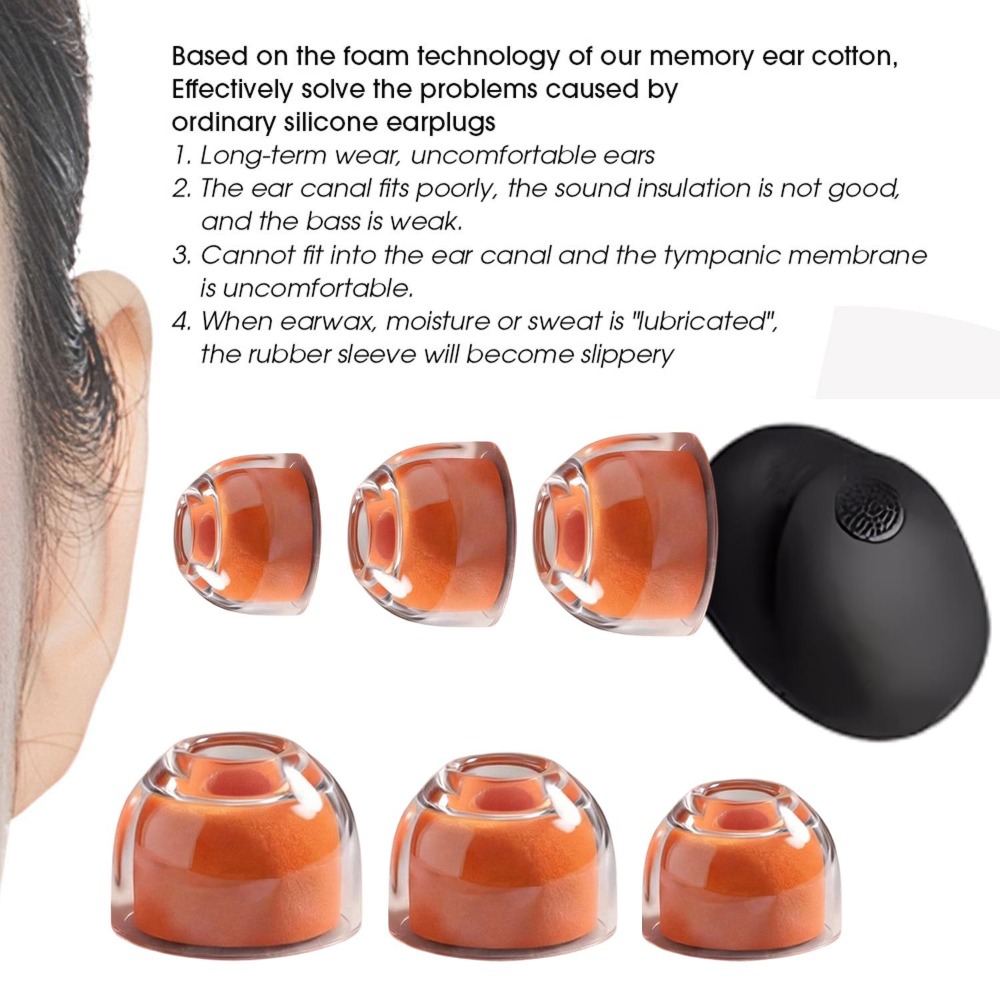 S/M/L Silicone+Memory Foam Ear - Earphone Foam Tip recension och pris