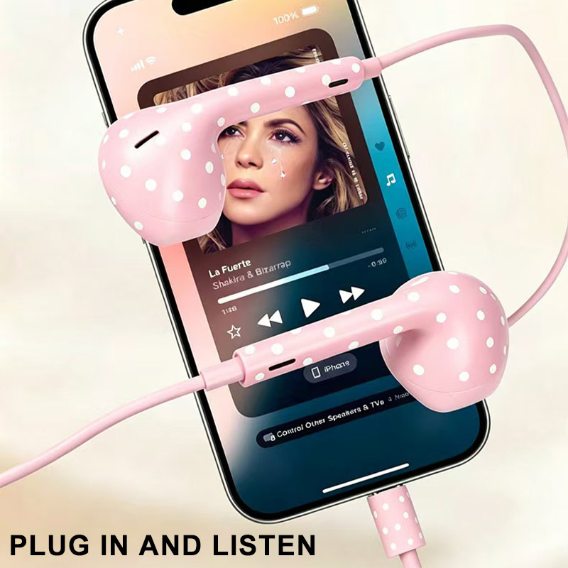 Cute Polka Dot Type‑c Wired Ea - Wired Earphone Mic recension och pris