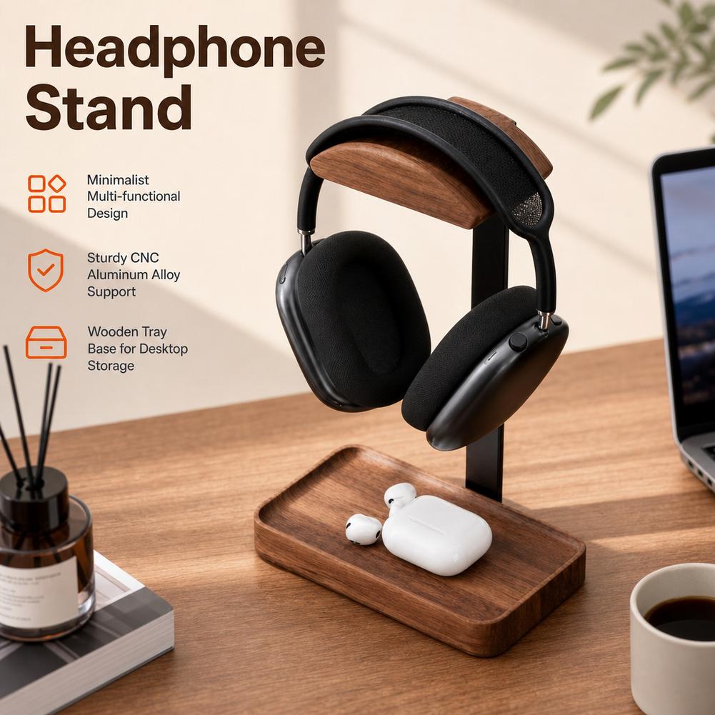 Walnut Headphone Stand Stores  - Headphone Stand Desk recension och pris
