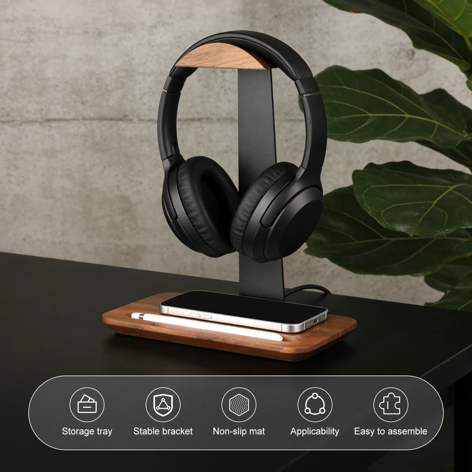Universal Wood Headphone Stand - Headphone Stand Desk recension och pris